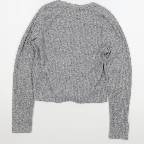 Matalan Girls Grey Round Neck  Polyester Pullover Jumper Size 13 Years  Pullover