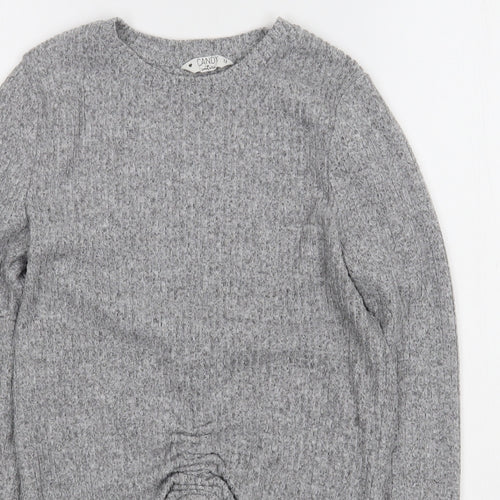 Matalan Girls Grey Round Neck  Polyester Pullover Jumper Size 13 Years  Pullover