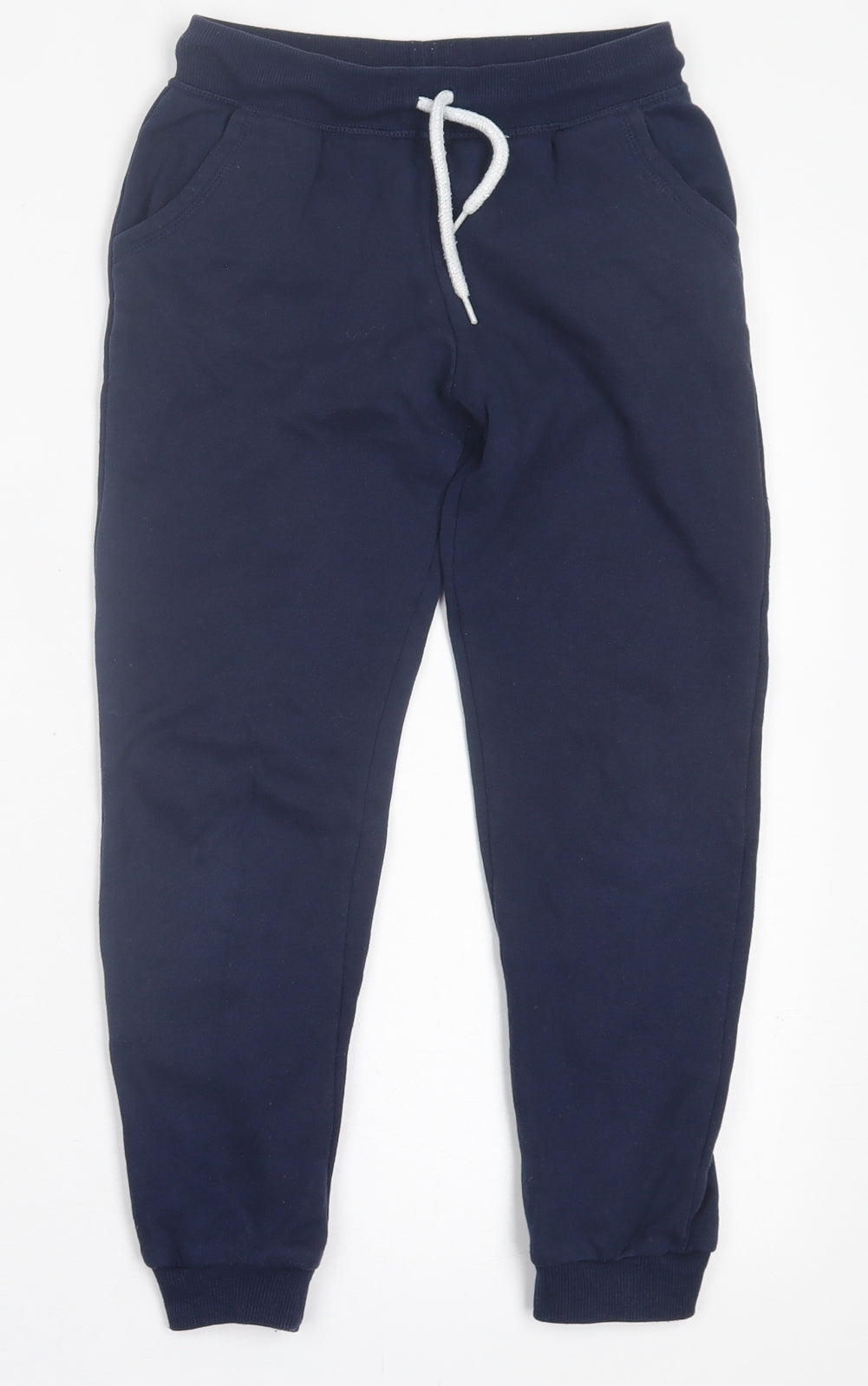 Primark Girls Blue  Cotton Jogger Trousers Size 8-9 Years  Regular Tie