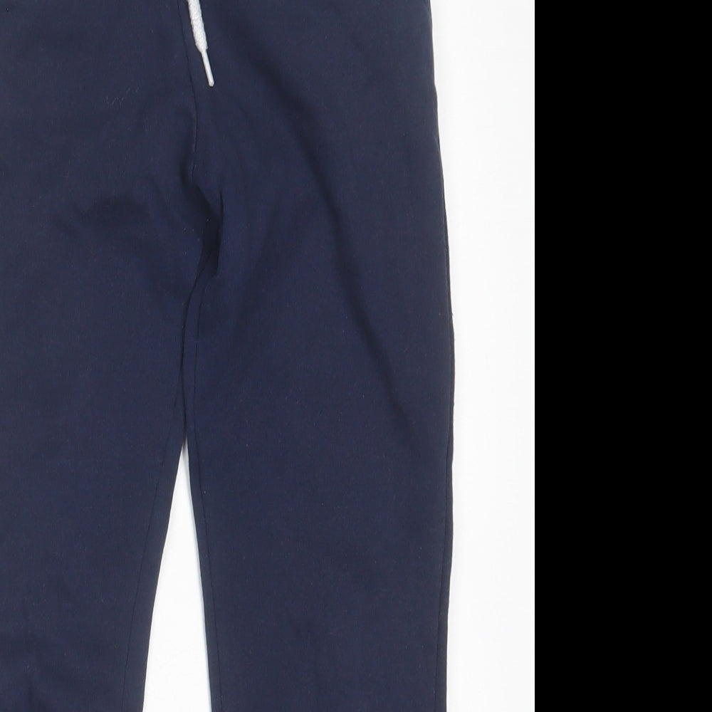 Primark Girls Blue  Cotton Jogger Trousers Size 8-9 Years  Regular Tie