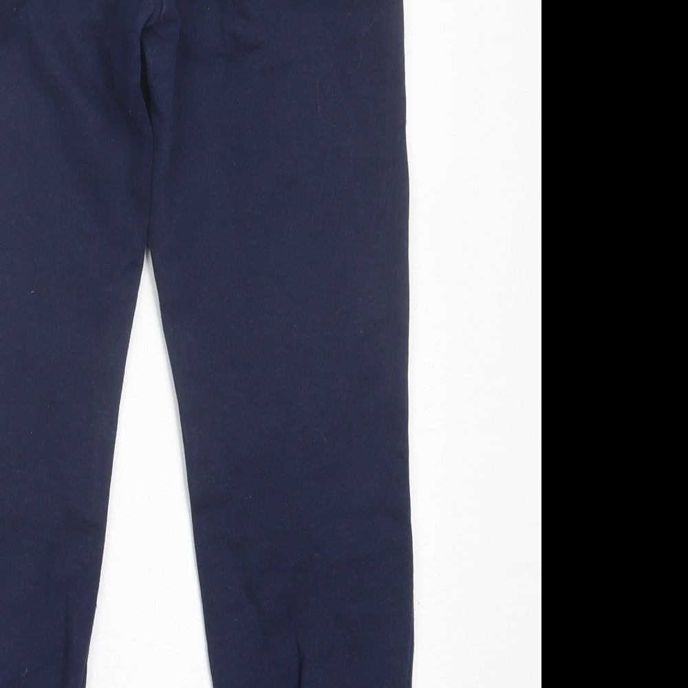 Primark Girls Blue  Cotton Jogger Trousers Size 8-9 Years  Regular Tie