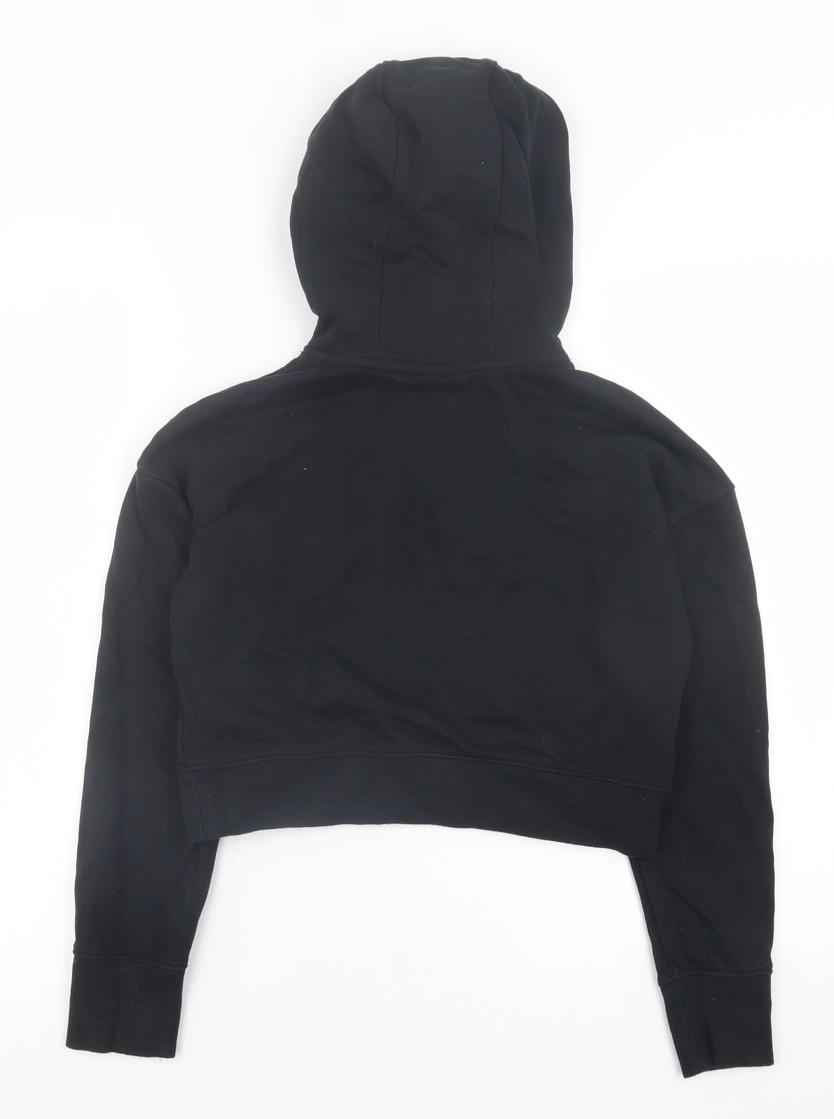 Nike Girls Black  Cotton Pullover Hoodie Size 11-12 Years  Pullover - Cropped