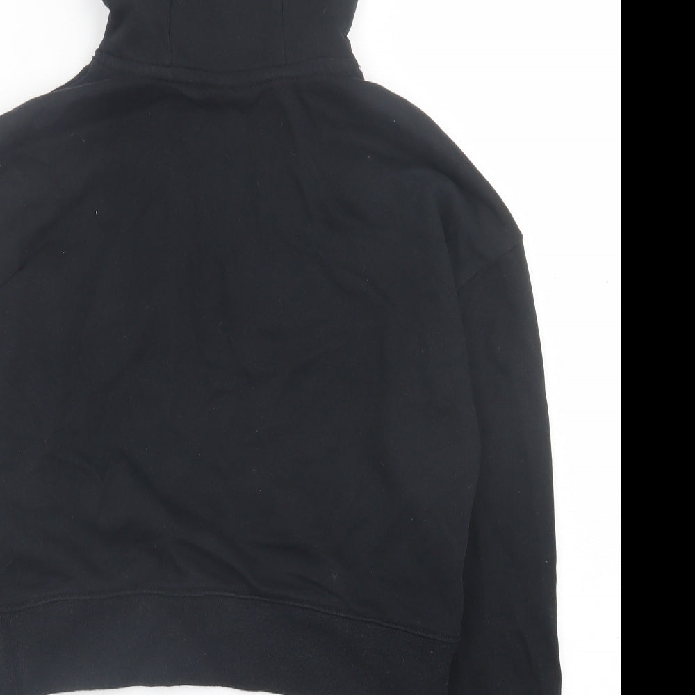 Nike Girls Black  Cotton Pullover Hoodie Size 11-12 Years  Pullover - Cropped