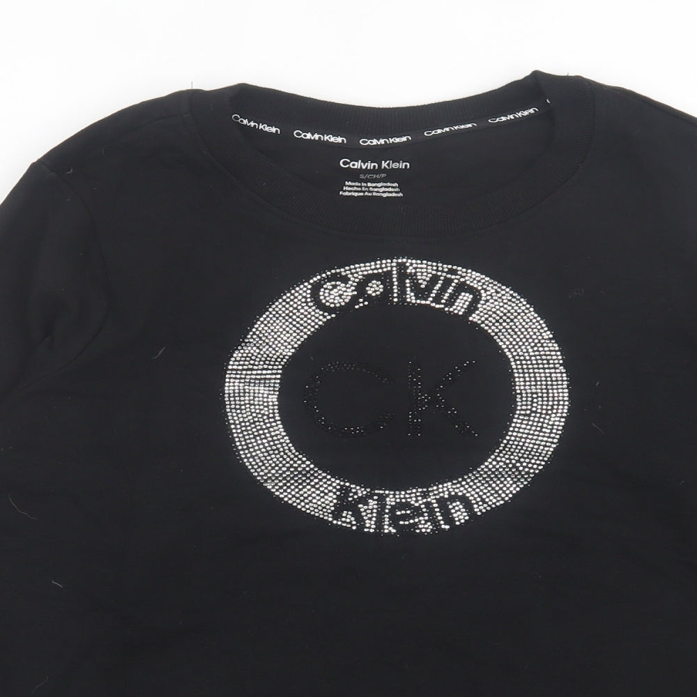 Calvin Klein Womens Black  Cotton Pullover Sweatshirt Size S  Pullover