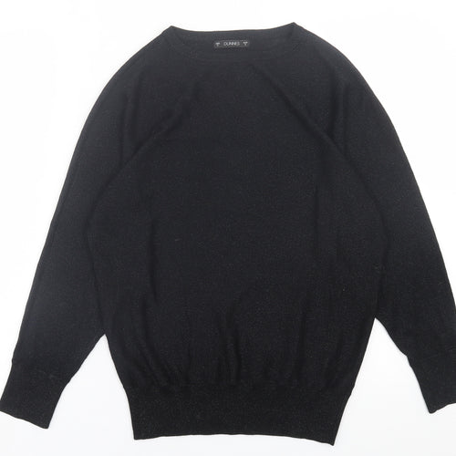 Dunnes Stores Womens Black Crew Neck  Viscose Pullover Jumper Size S