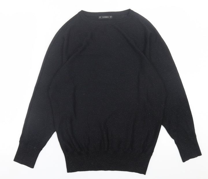 Dunnes Stores Womens Black Crew Neck Viscose Pullover Jumper Size S