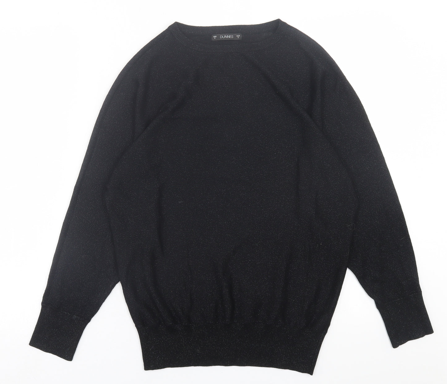 Dunnes Stores Womens Black Crew Neck  Viscose Pullover Jumper Size S
