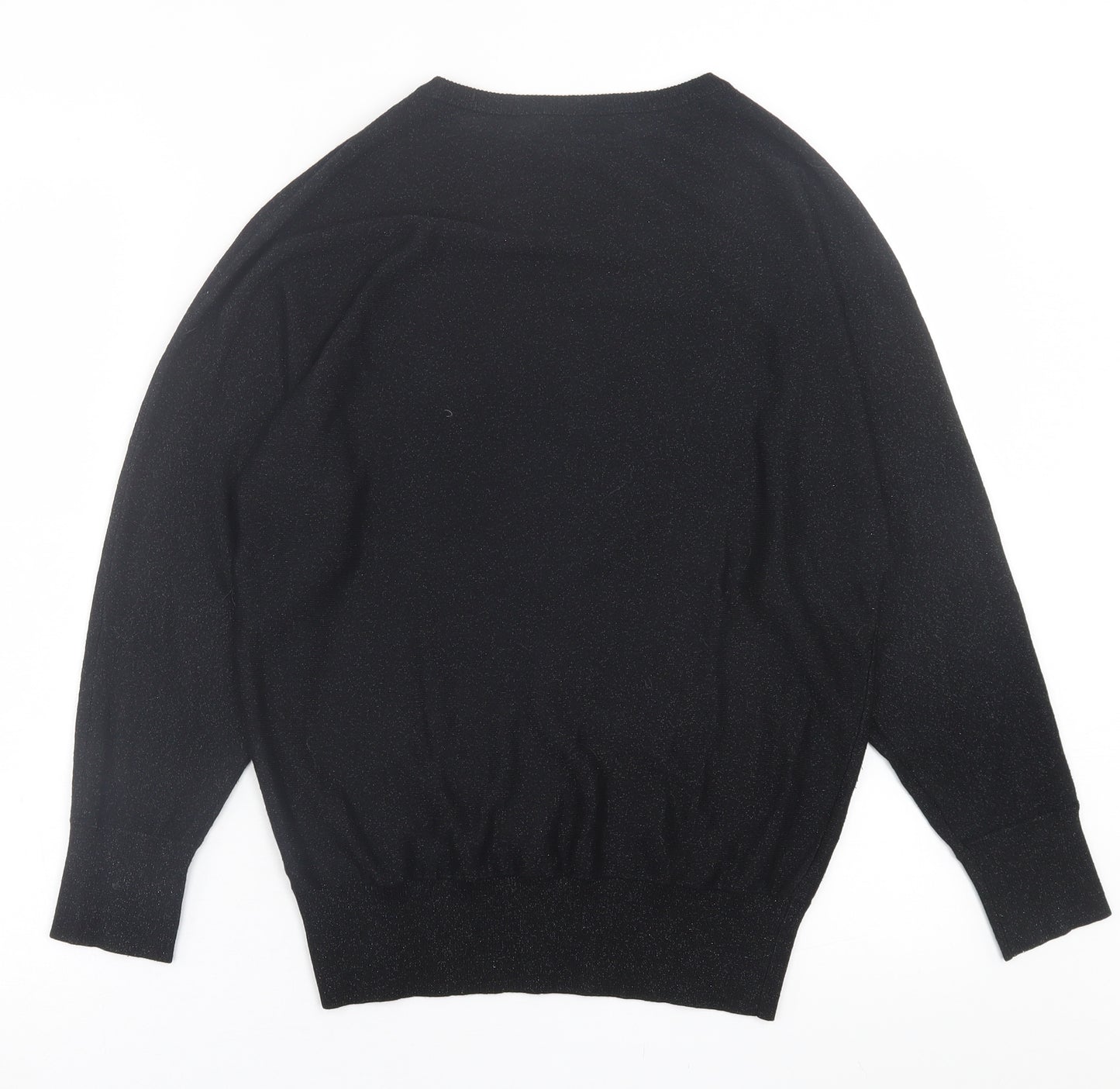 Dunnes Stores Womens Black Crew Neck  Viscose Pullover Jumper Size S
