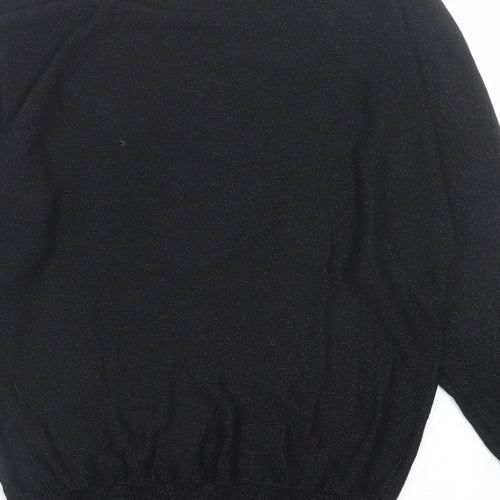 Dunnes Stores Womens Black Crew Neck  Viscose Pullover Jumper Size S