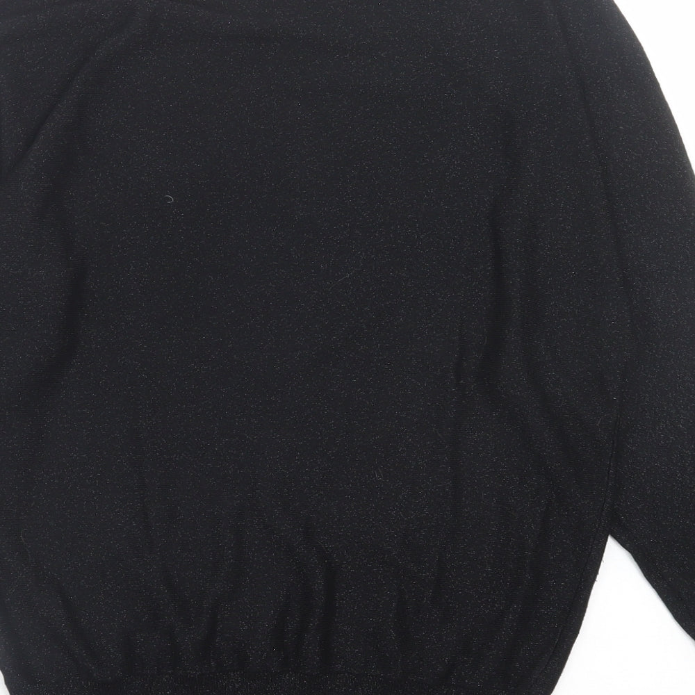 Dunnes Stores Womens Black Crew Neck  Viscose Pullover Jumper Size S