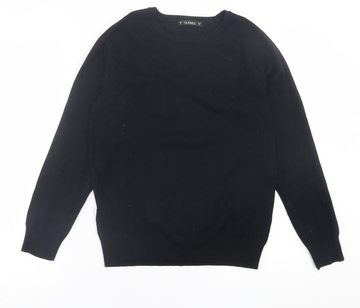 Dunnes Stores Womens Black Crew Neck Viscose Pullover Jumper Size M