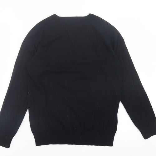 Dunnes Stores Womens Black Crew Neck  Viscose Pullover Jumper Size M