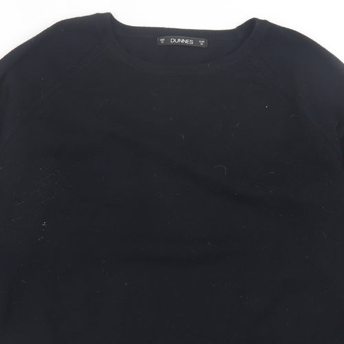 Dunnes Stores Womens Black Crew Neck  Viscose Pullover Jumper Size M