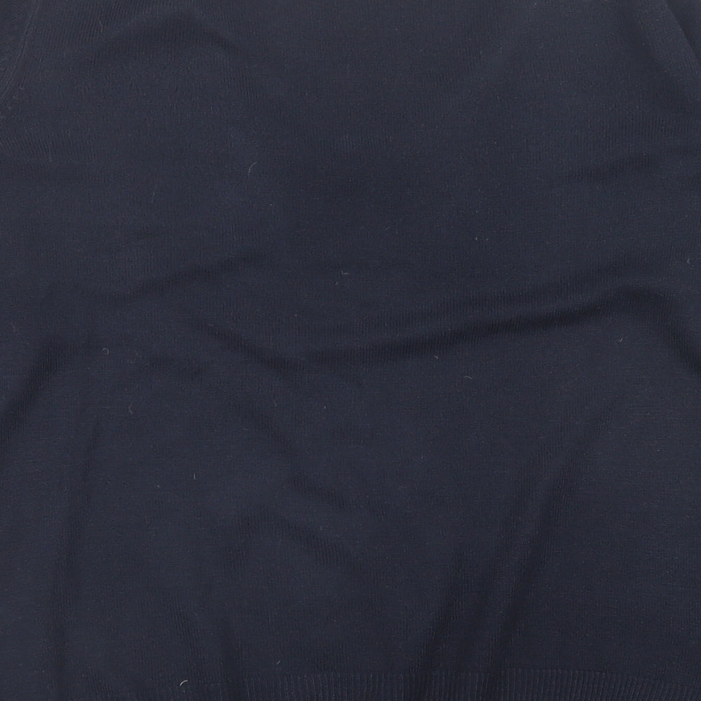 Marks and Spencer Womens Blue V-Neck  Acrylic Pullover Jumper Size 10