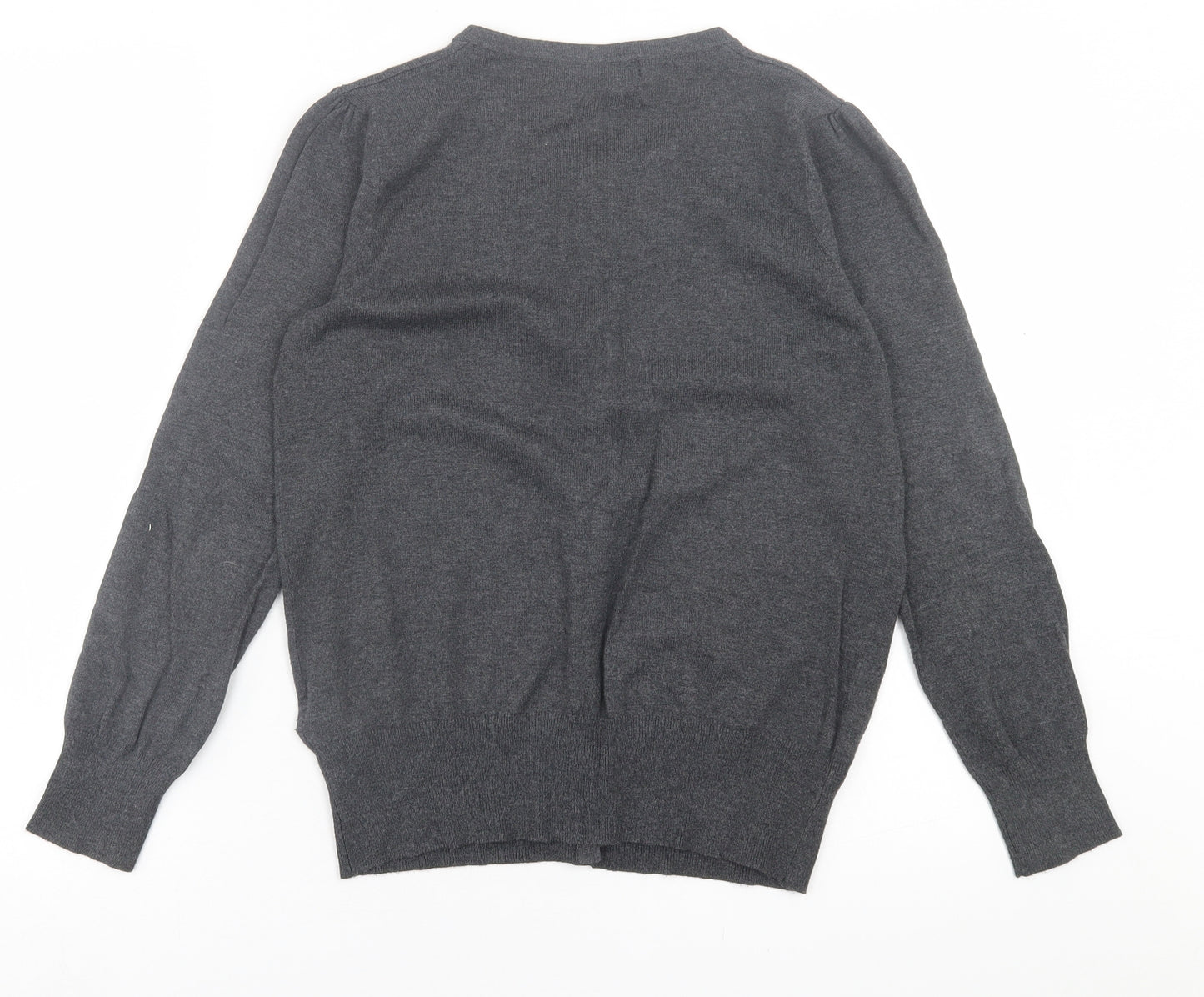 Marks and Spencer Womens Grey Crew Neck  Viscose Cardigan Jumper Size 10