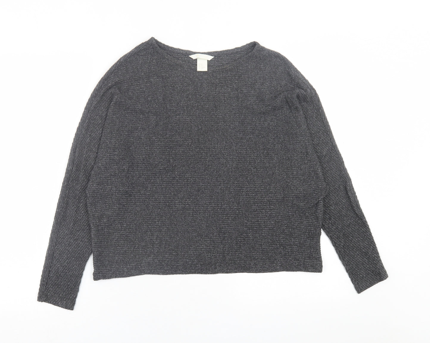 H&M Womens Grey Crew Neck  Viscose Pullover Jumper Size XS