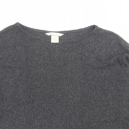 H&M Womens Grey Crew Neck  Viscose Pullover Jumper Size XS