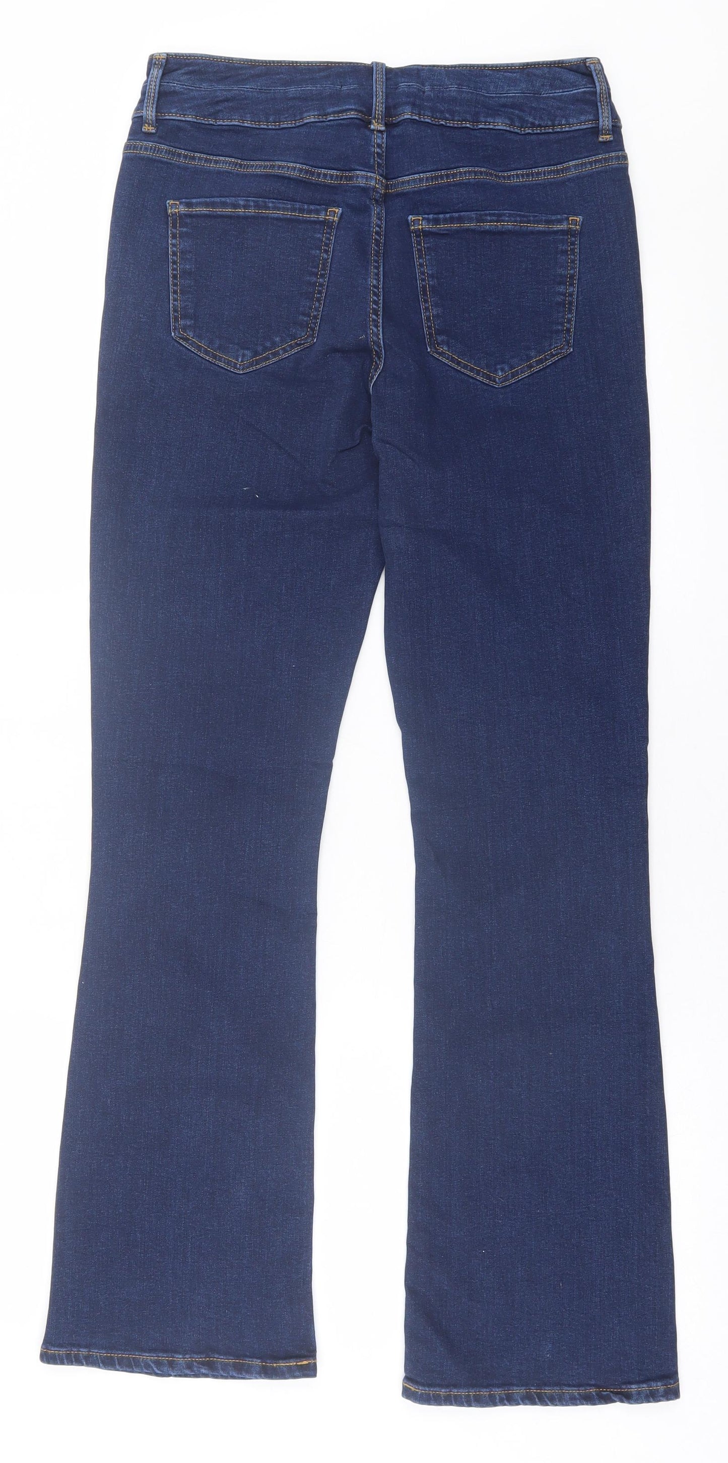 Dunnes Stores Womens Blue  Cotton Bootcut Jeans Size 10 L30 in Regular Button
