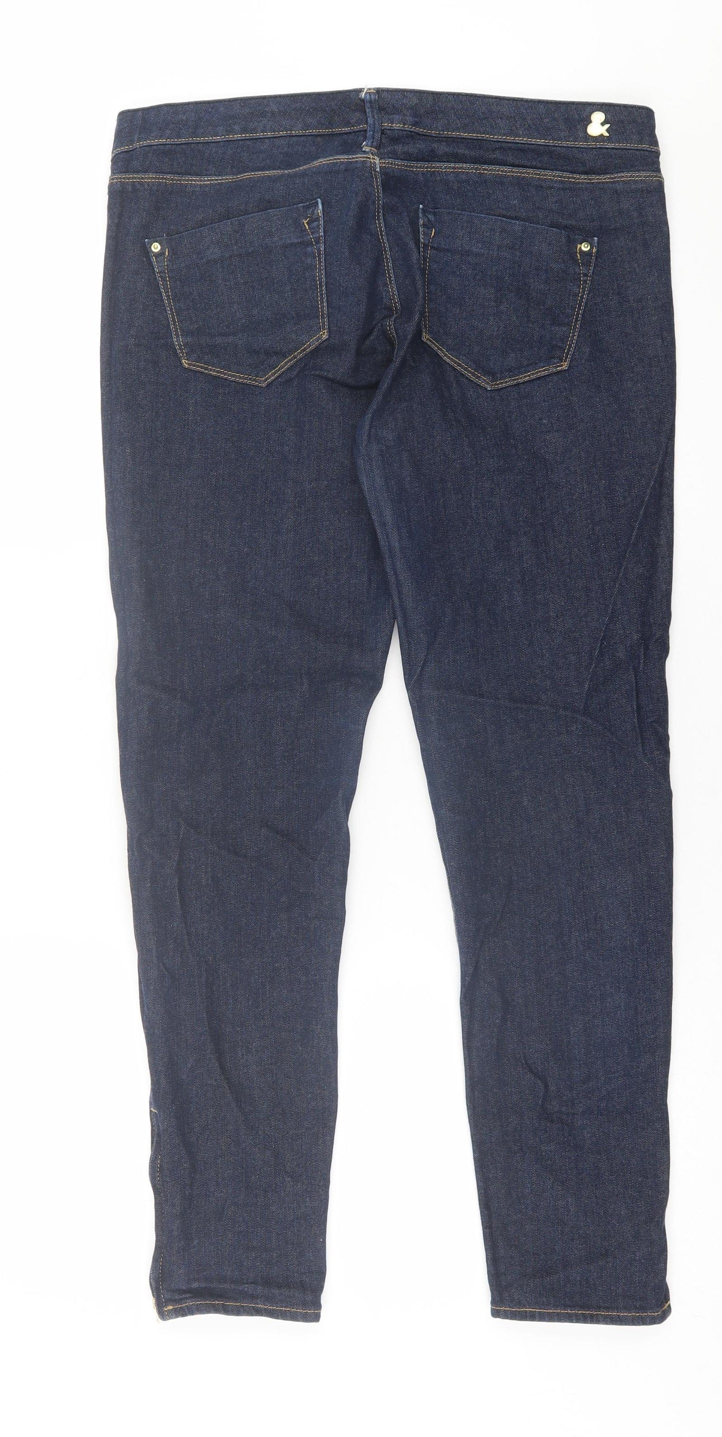 H&M Womens Blue  Cotton Skinny Jeans Size 32 in L29 in Regular Button