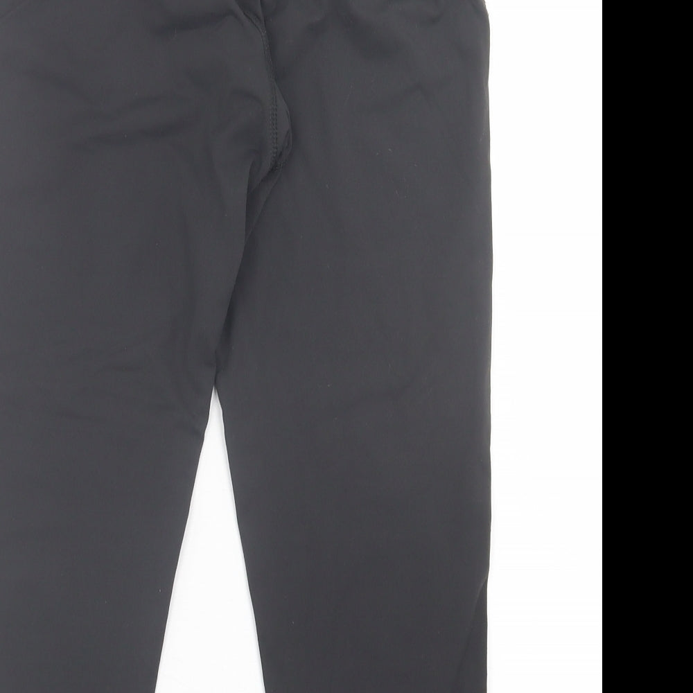 USA Pro Womens Black  Polyester Cropped Leggings Size 8 L18 in Regular Pullover