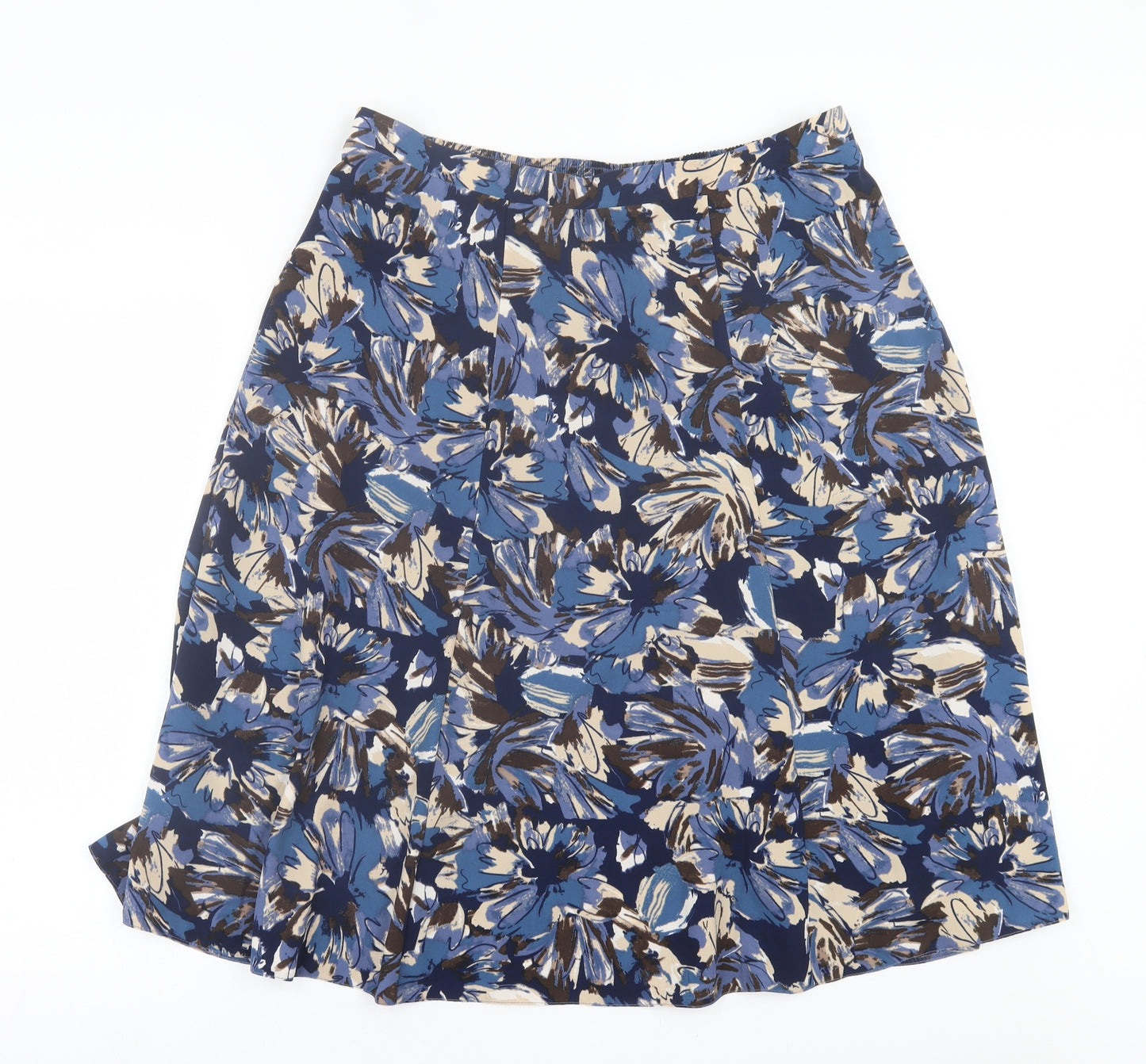 Honor Milburn# Womens Blue Geometric Polyester A-Line Skirt Size 18