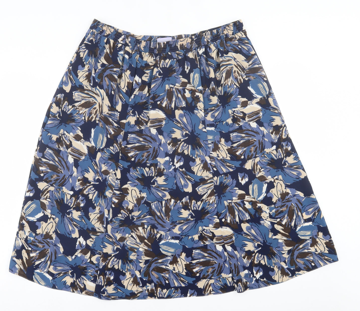 Honor Milburn# Womens Blue Geometric Polyester A-Line Skirt Size 18