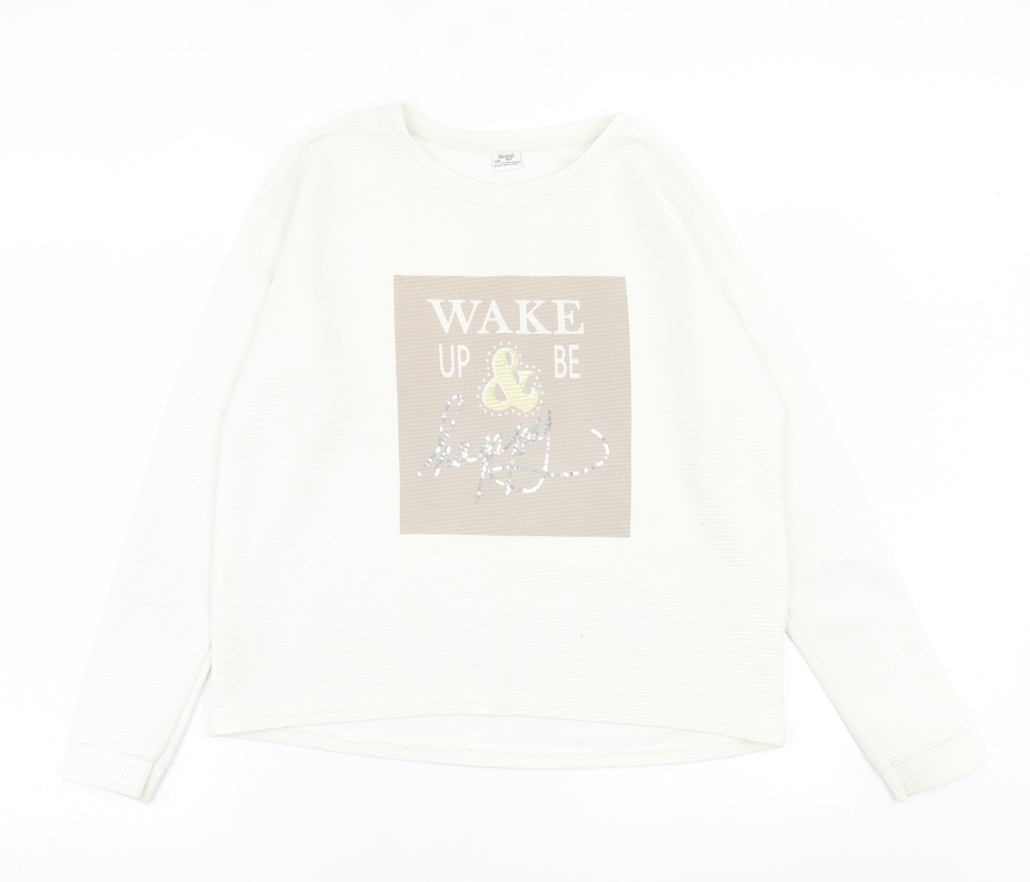 Mayoral Womens White  Cotton Pullover Sweatshirt Size 18  Pullover