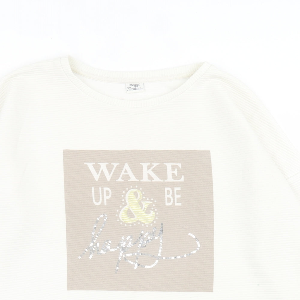Mayoral Womens White  Cotton Pullover Sweatshirt Size 18  Pullover