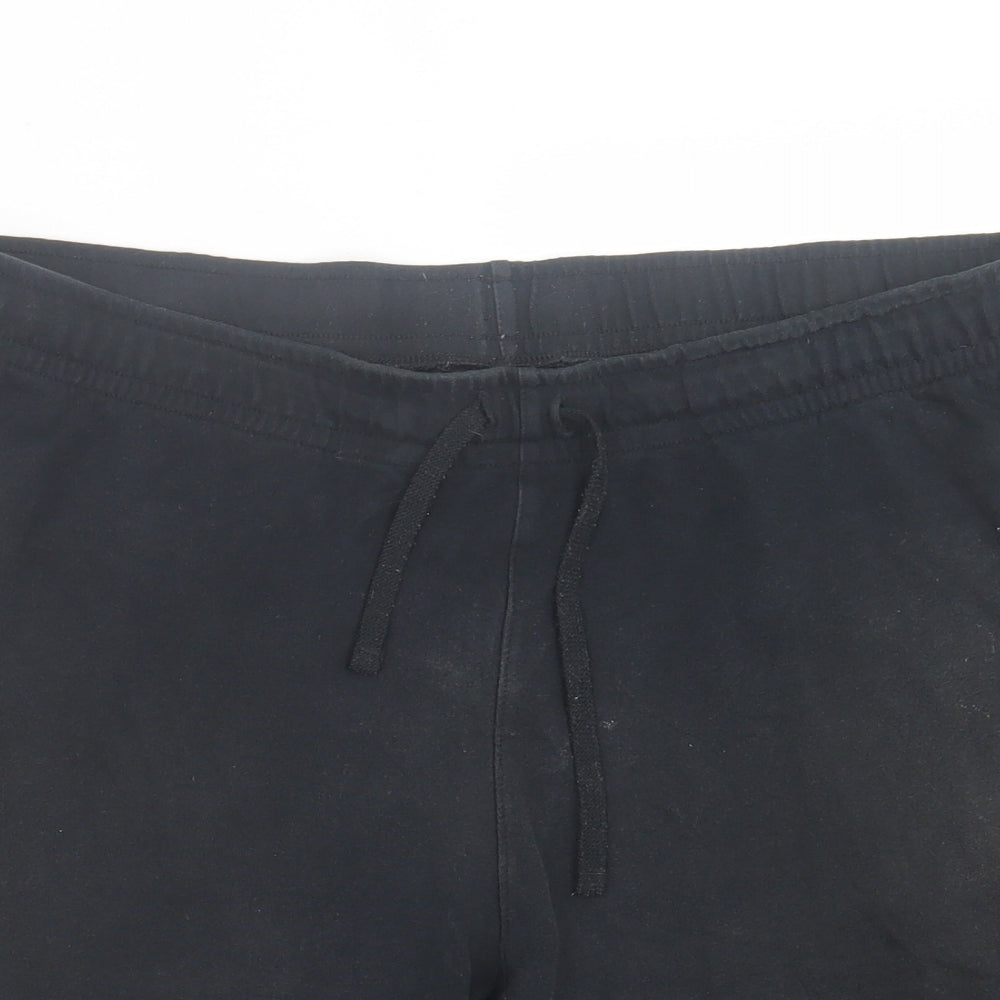 Nike Mens Black  Cotton Sweat Shorts Size XL L10 in Regular Tie