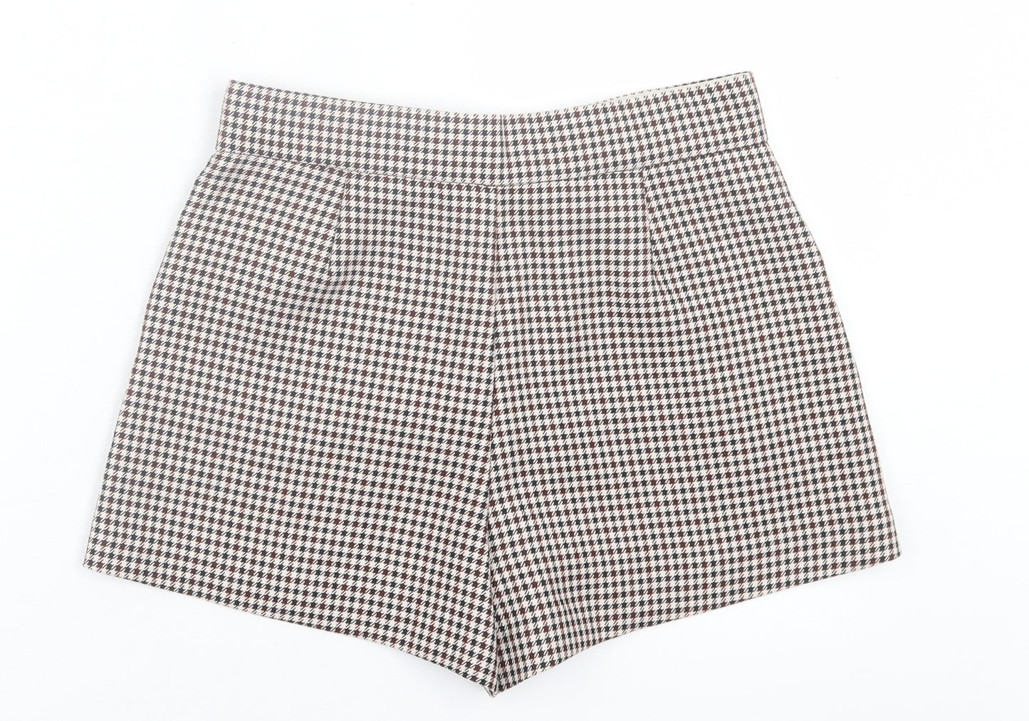 Zara Womens Red Plaid Polyester Boyfriend Shorts Size XS L3 in Regular Hook & Eye