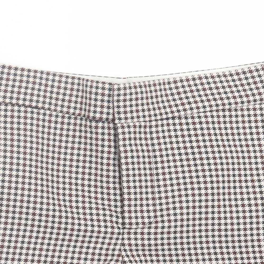 Zara Womens Red Plaid Polyester Boyfriend Shorts Size XS L3 in Regular Hook & Eye