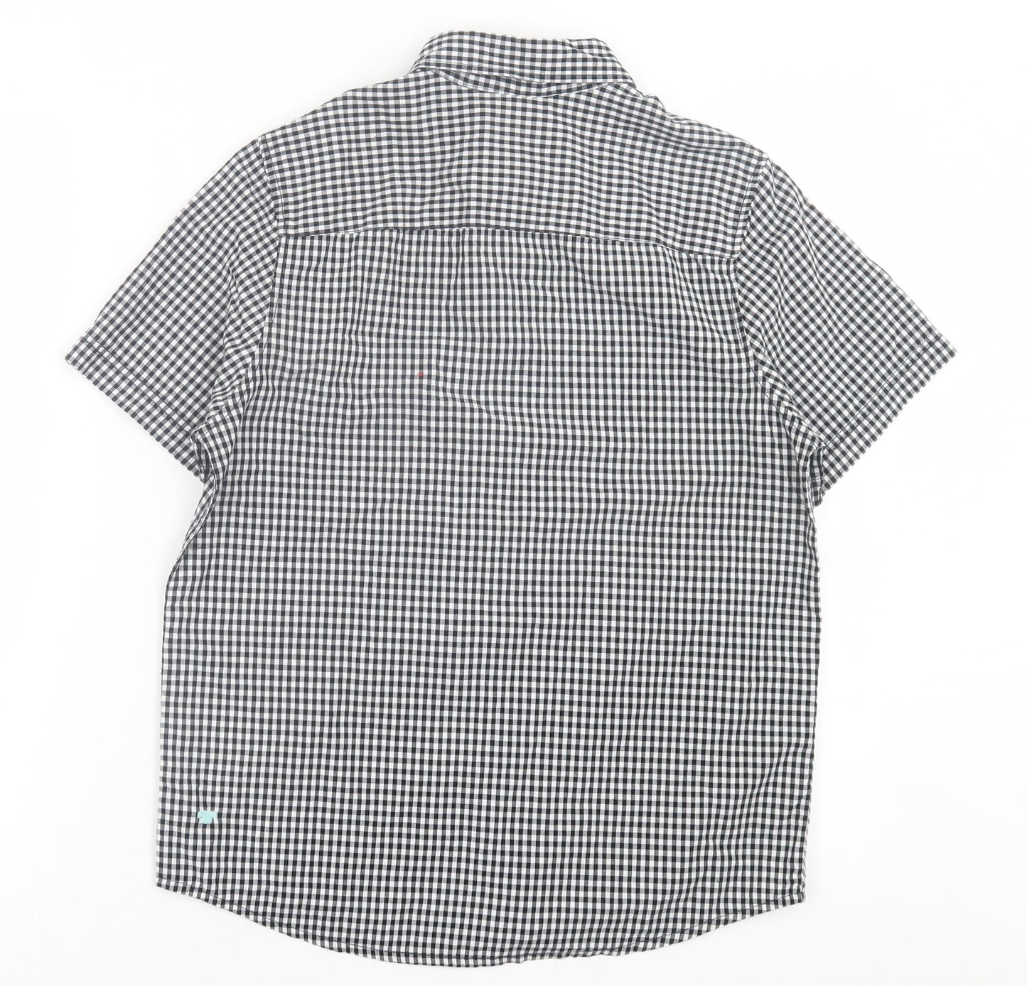 TOM TAILOR Boys Blue Check Cotton Basic Button-Up Size 12 Years Collared Button