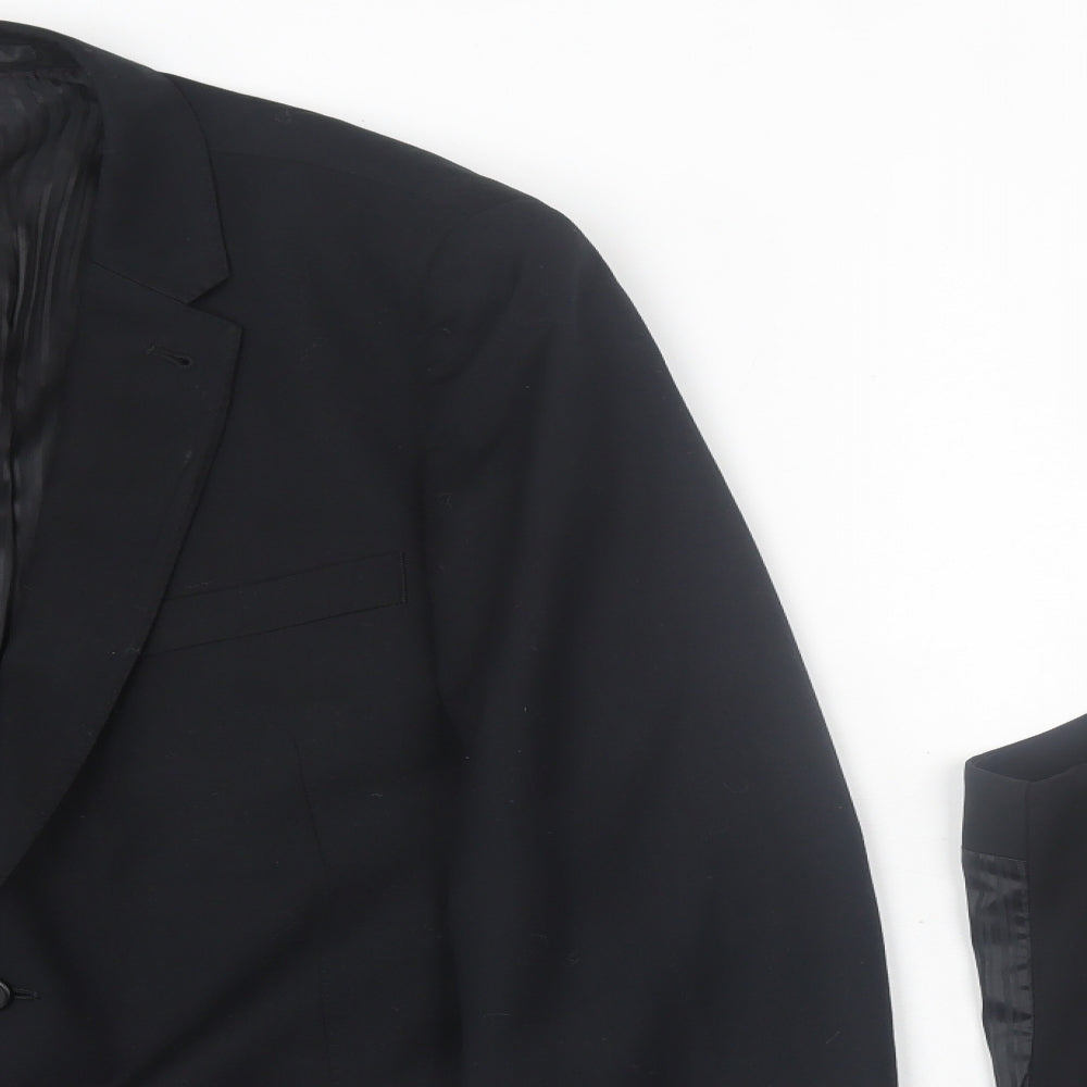 Ventuno 21 Mens Black  Polyester 2 Piece Suit Jacket Size 44   - With Waistcoat