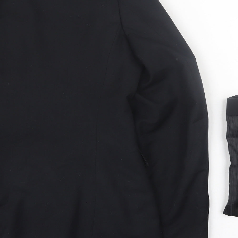 Ventuno 21 Mens Black  Polyester 2 Piece Suit Jacket Size 44   - With Waistcoat