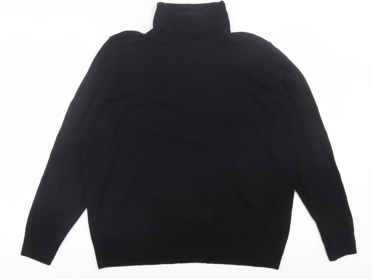 Marks and Spencer Womens Black Roll Neck  Wool Pullover Jumper Size 18