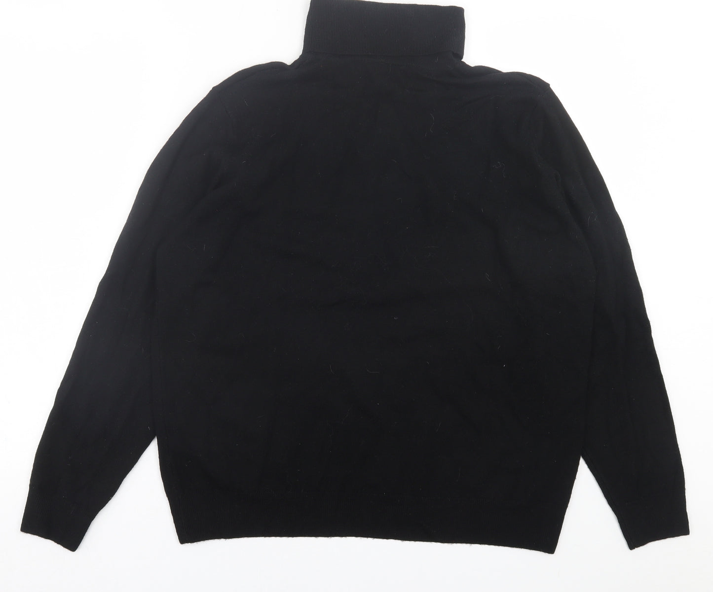 Marks and Spencer Womens Black Roll Neck  Wool Pullover Jumper Size 18