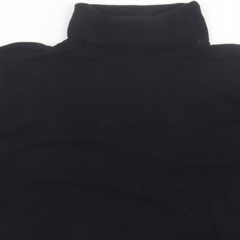 Marks and Spencer Womens Black Roll Neck  Wool Pullover Jumper Size 18
