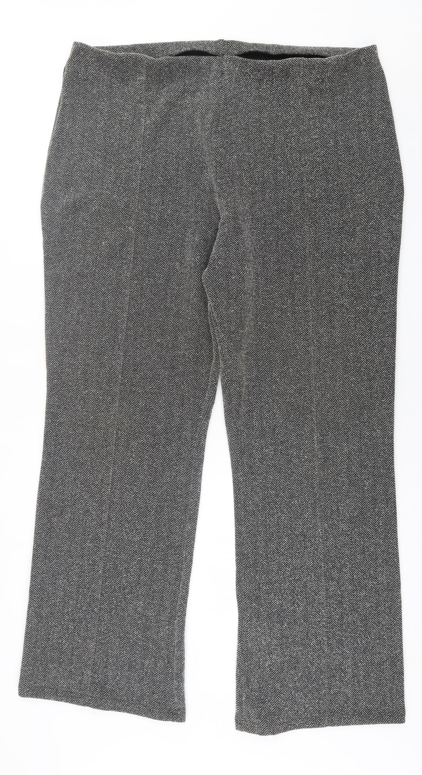 Marks and Spencer Womens Grey  Polyester Trousers  Size 22 L34 in Regular