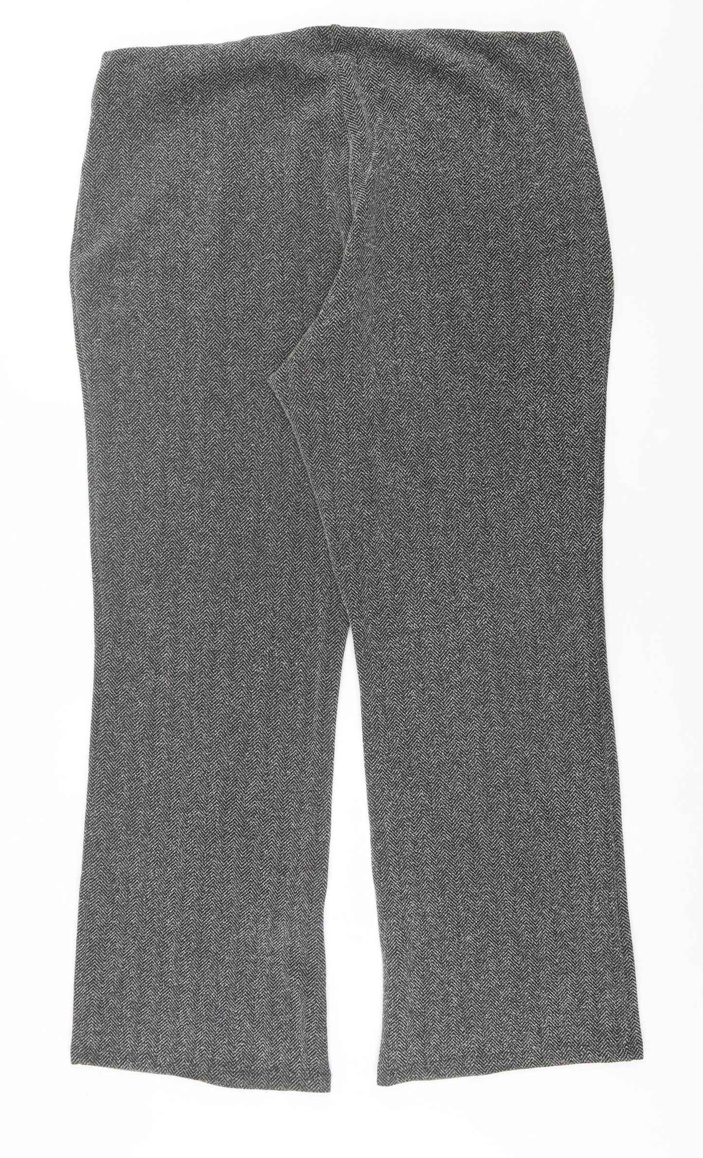 Marks and Spencer Womens Grey  Polyester Trousers  Size 22 L34 in Regular