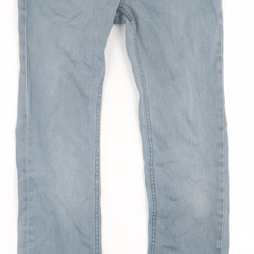 Zara Mens Blue  Cotton Straight Jeans Size 28 in L28 in Regular Button