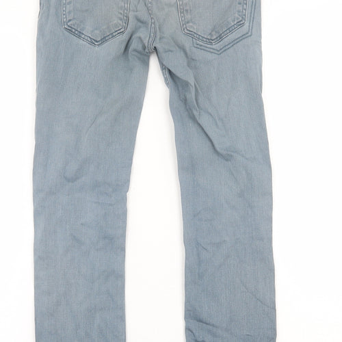 Zara Mens Blue  Cotton Straight Jeans Size 28 in L28 in Regular Button