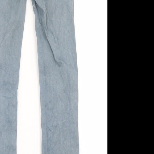 Zara Mens Blue  Cotton Straight Jeans Size 28 in L28 in Regular Button