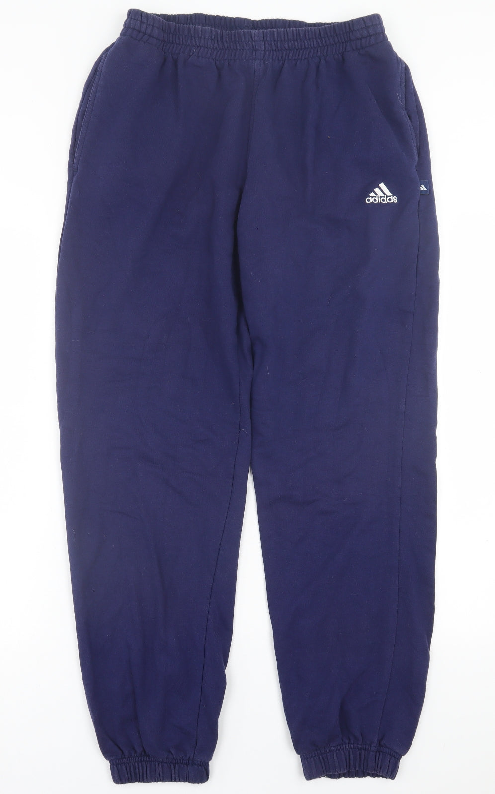 adidas Mens Blue  Cotton Jogger Trousers Size M L30 in Regular Tie