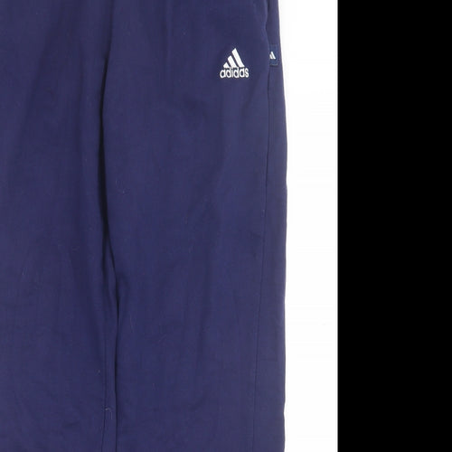 adidas Mens Blue  Cotton Jogger Trousers Size M L30 in Regular Tie