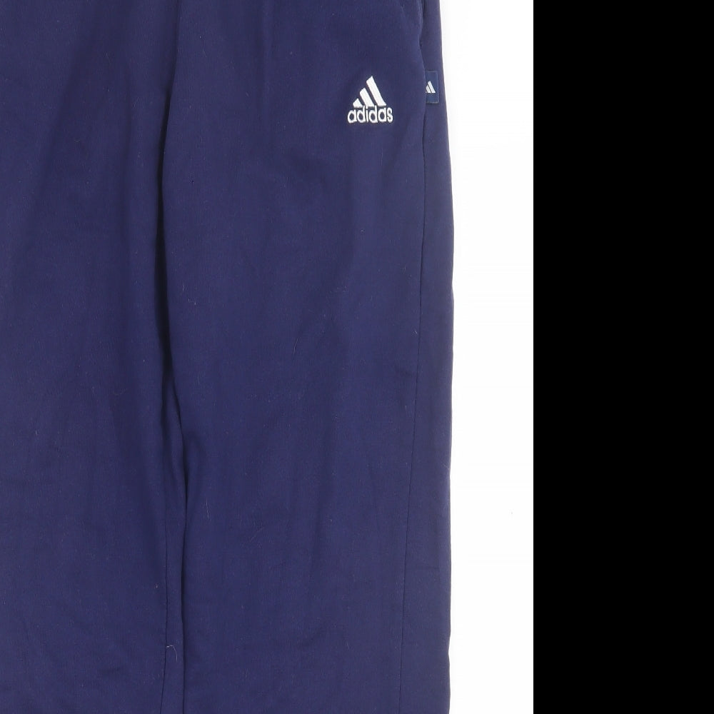 adidas Mens Blue  Cotton Jogger Trousers Size M L30 in Regular Tie