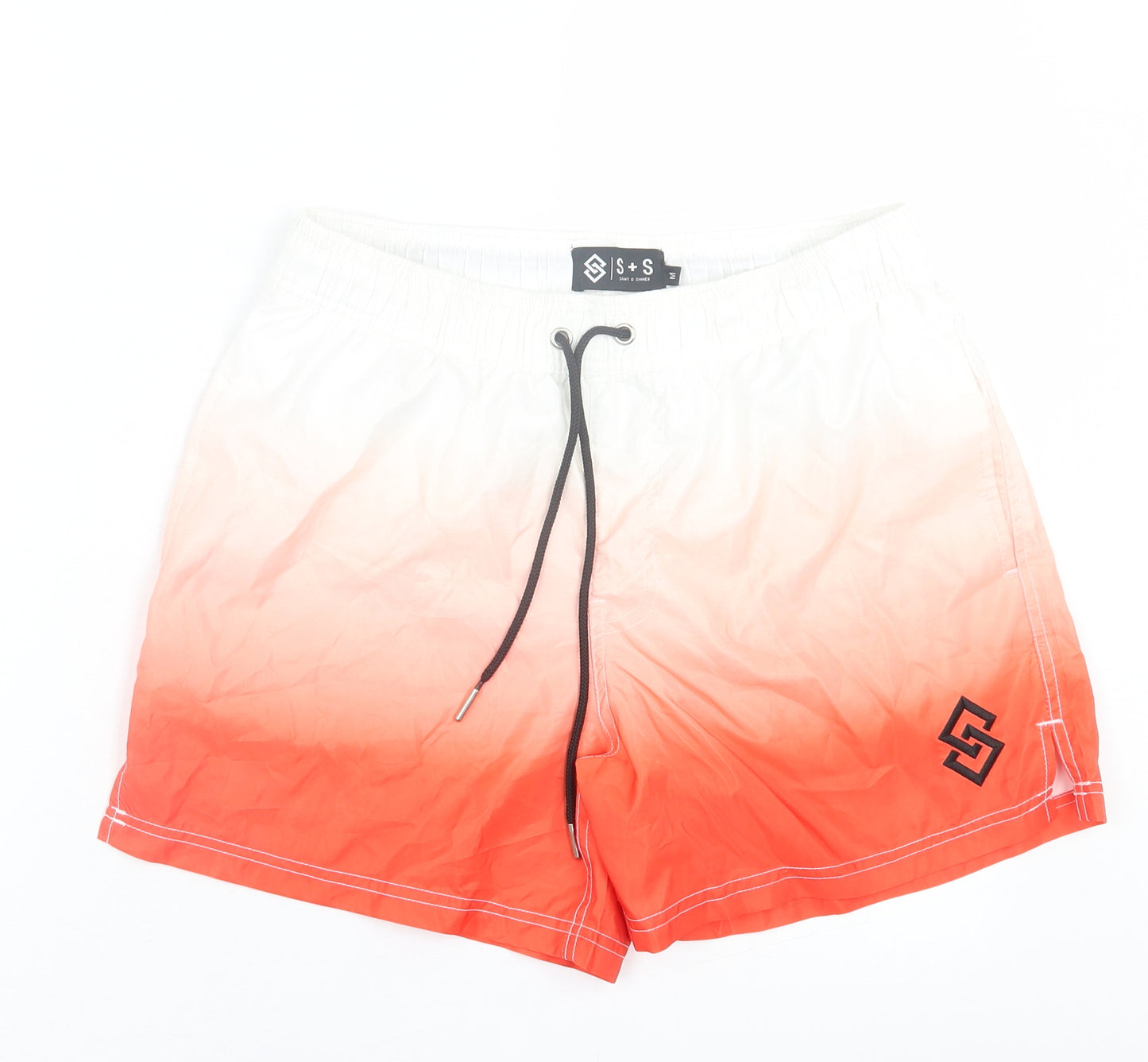 Saint & Sinner Mens Red  Polyester Sweat Shorts Size M  Regular Tie