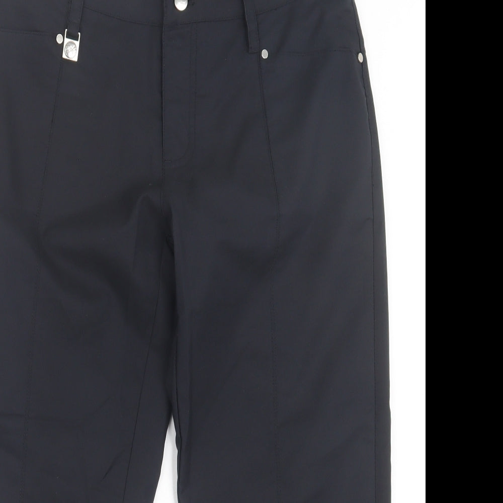 Rohnisch Womens Black  Cotton Cropped Trousers Size M L22 in Regular Button