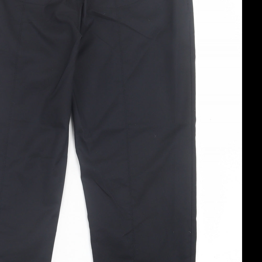 Rohnisch Womens Black  Cotton Cropped Trousers Size M L22 in Regular Button