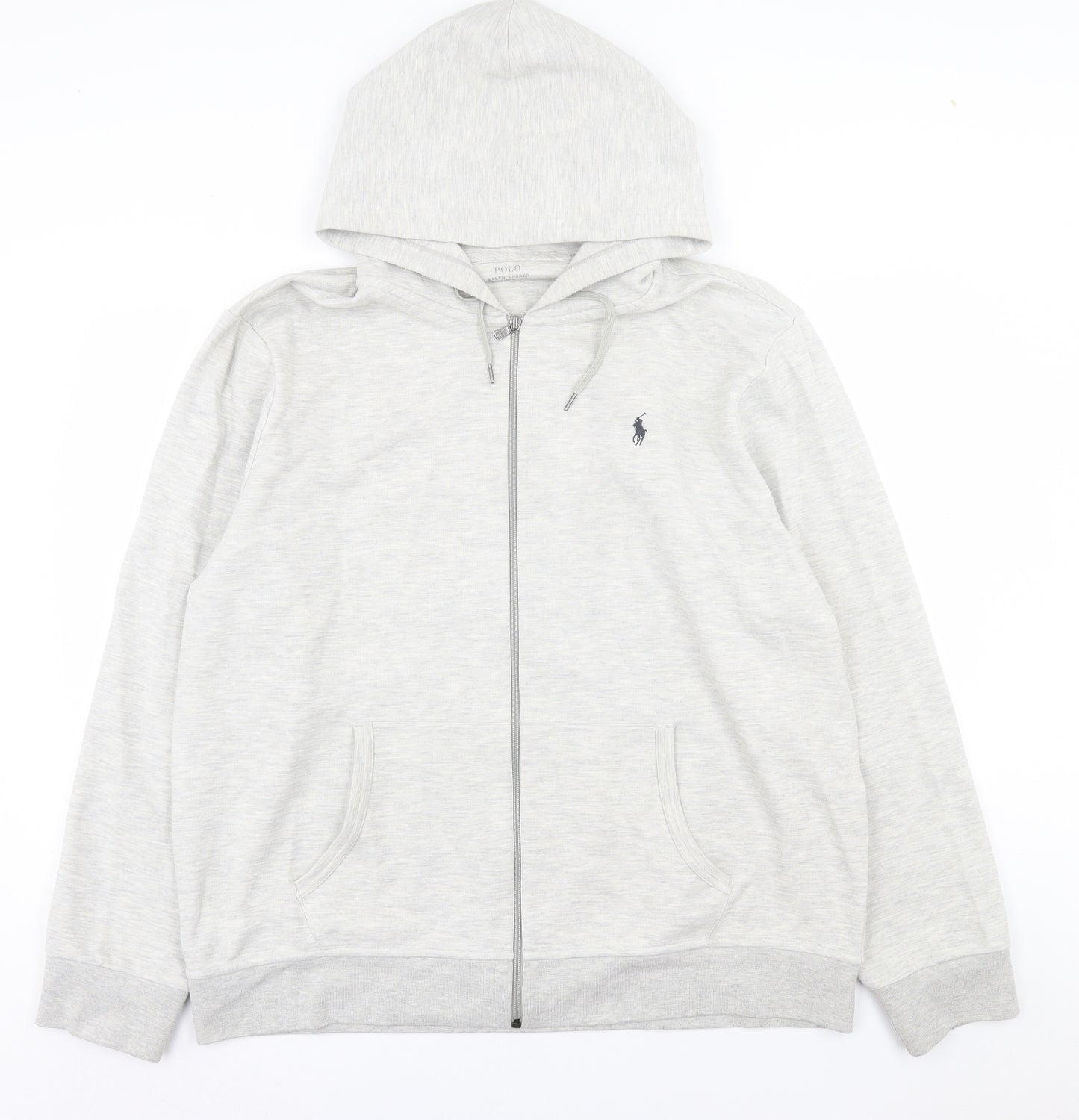 Ralph Lauren Mens Grey  Cotton Full Zip Hoodie Size 2XL