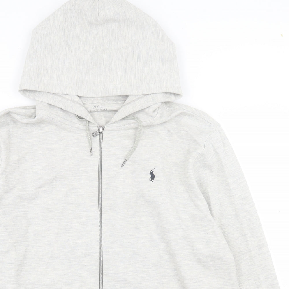 Ralph Lauren Mens Grey  Cotton Full Zip Hoodie Size 2XL